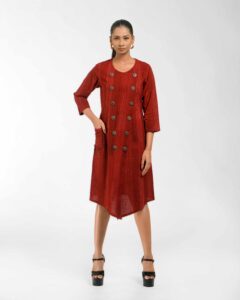 Brush Printed Overlap Raga Tunic