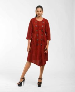 Brush Printed Overlap Raga Tunic - Image 5