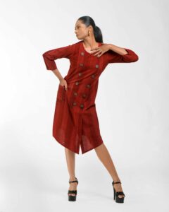 Brush Printed Overlap Raga Tunic - Image 2