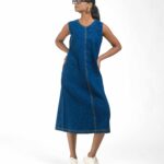 Khaddar Denim Dress
