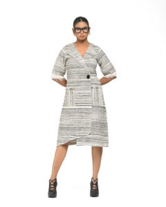 #2. Raw Khaddar Lapel Dress - Image 8