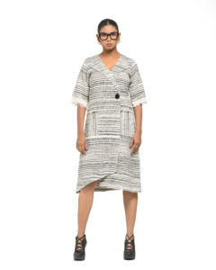 #2. Raw Khaddar Lapel Dress - Image 7