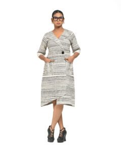 #2. Raw Khaddar Lapel Dress - Image 6