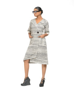 #2. Raw Khaddar Lapel Dress