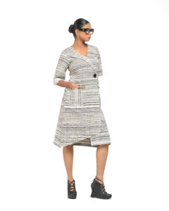 #2. Raw Khaddar Lapel Dress - Image 4