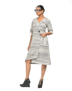 #2. Raw Khaddar Lapel Dress - Image 3