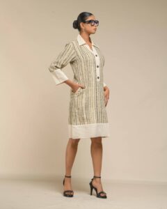 Raw khaddar Swaraj Shirtdress - Image 8