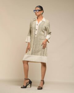 Raw khaddar Swaraj Shirtdress - Image 2