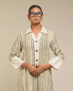 Raw khaddar Swaraj Shirtdress - Image 3