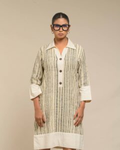 Raw khaddar Swaraj Shirtdress - Image 4