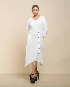 Raw Slub Asymmetry Tunic - Image 3