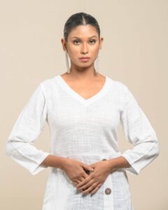 Raw Slub Asymmetry Tunic - Image 4
